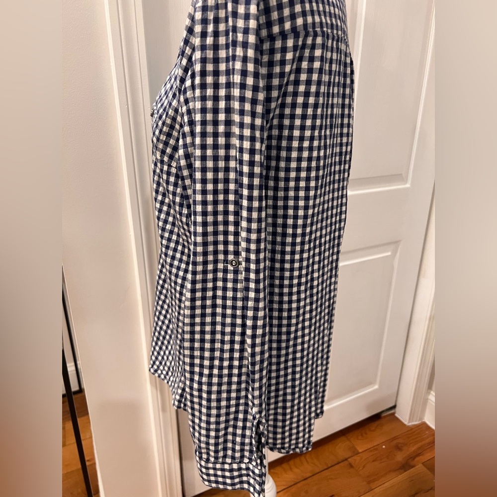 KUT from the kloth M Navy / White Check Button Down - Picture 5 of 11